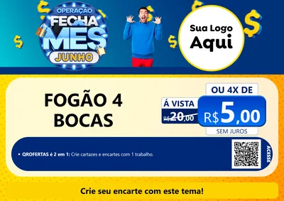 Modelo de Cartaz para Cartaz A4 Horizontal com o tema Operação Fecha Mês, Junho para Móveis e Eletro
