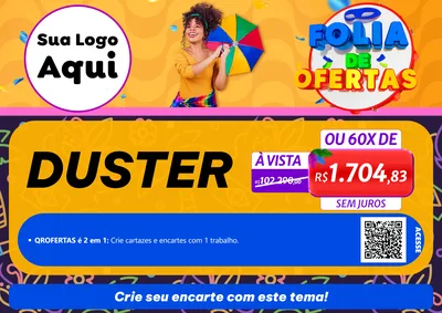 Modelo de Cartaz para Cartaz A4 Horizontal com o tema Folia de Ofertas para Concessionaria de Carros