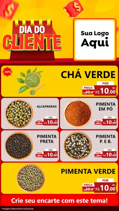 Modelo de TV para TV Vertical com o tema Dia do Cliente para Produtos Naturais