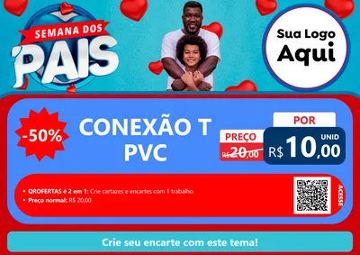 Modelo de Cartaz para Cartaz A4 Horizontal com o tema Semana Dos Pais para Tubos e conexões