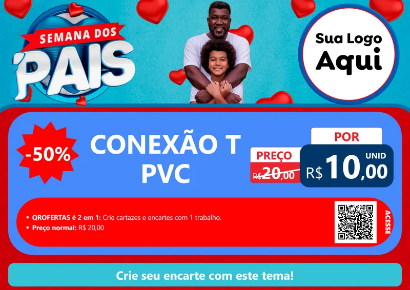 Modelo de Cartaz para Cartaz A4 Horizontal com o tema Semana Dos Pais para Tubos e conexões