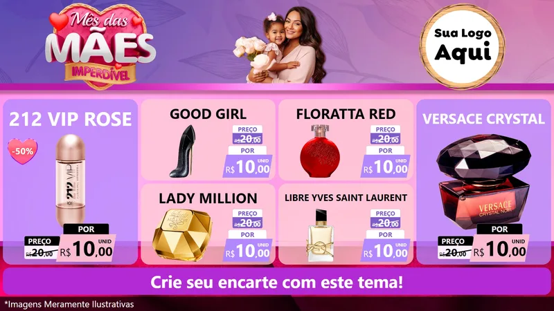 Modelo de TV para TV Horizontal com o tema Mês das Mães Imperdível para Perfumes