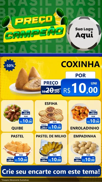 Modelo de Rede Social para Stories com o tema Preço Campeão - Copa para Salgadaria