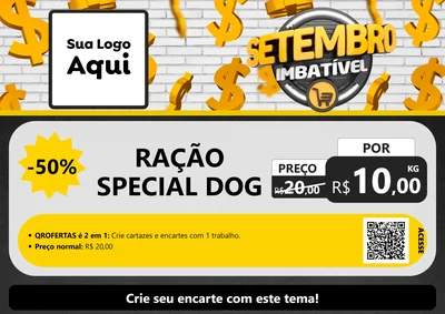 Modelo de Cartaz para Cartaz A4 Horizontal com o tema Setembro Imbatível para Pet Shop