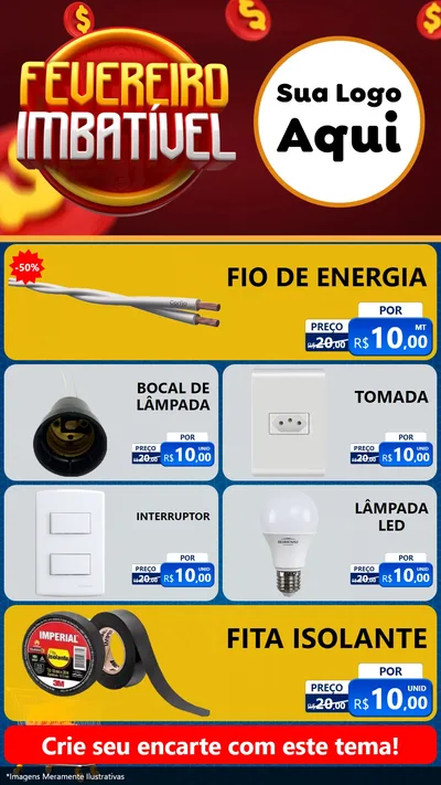 Modelo de TV para TV Vertical com o tema Fevereiro Imbatível para Materiais Elétricos