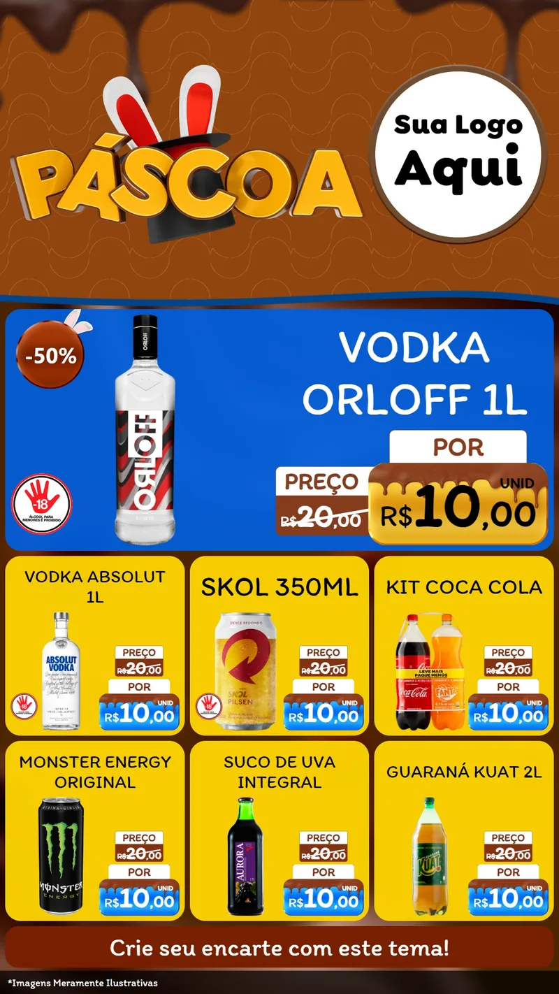 Modelo de Rede Social para Stories com o tema Páscoa para Distribuidora de bebidas