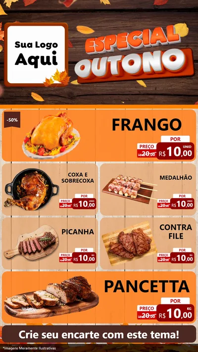 Modelo de TV para TV Vertical com o tema Especial Outono para Assados