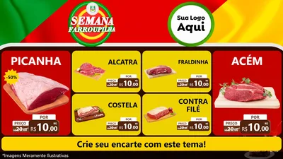 Modelo de TV para TV Horizontal com o tema Semana Farroupilha para Açougue