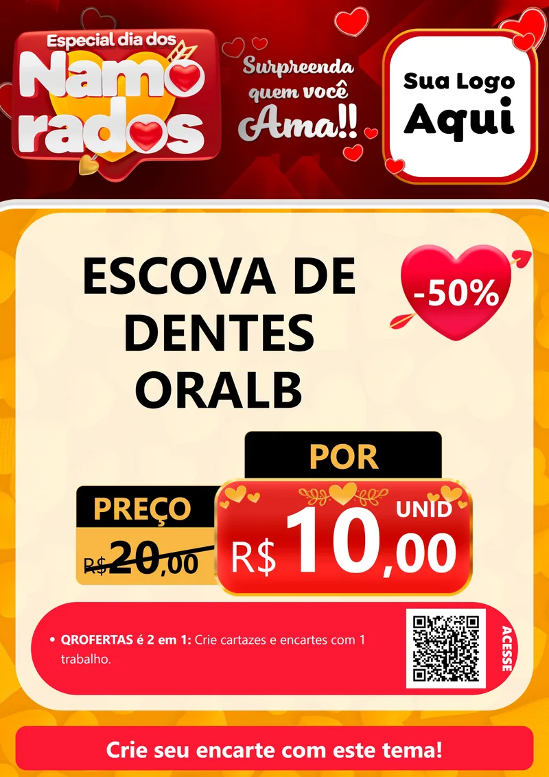 Modelo de Cartaz para Cartaz A4 Vertical com o tema Especial Dia dos Namorados para Higiene Pessoal