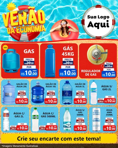 Modelo de Rede Social para Feed Instagram com o tema Verão da Economia para Água e gás