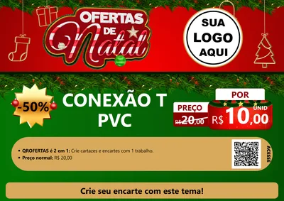 Modelo de Cartaz para Cartaz A4 Horizontal com o tema Ofertas de Natal para Tubos e conexões