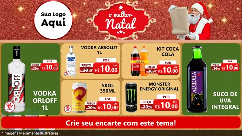 Modelo de TV para TV Horizontal com o tema O Melhor Natal para Distribuidora de bebidas