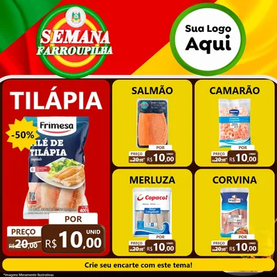 Modelo de Rede Social para Feed Facebook com o tema Semana Farroupilha para Peixaria