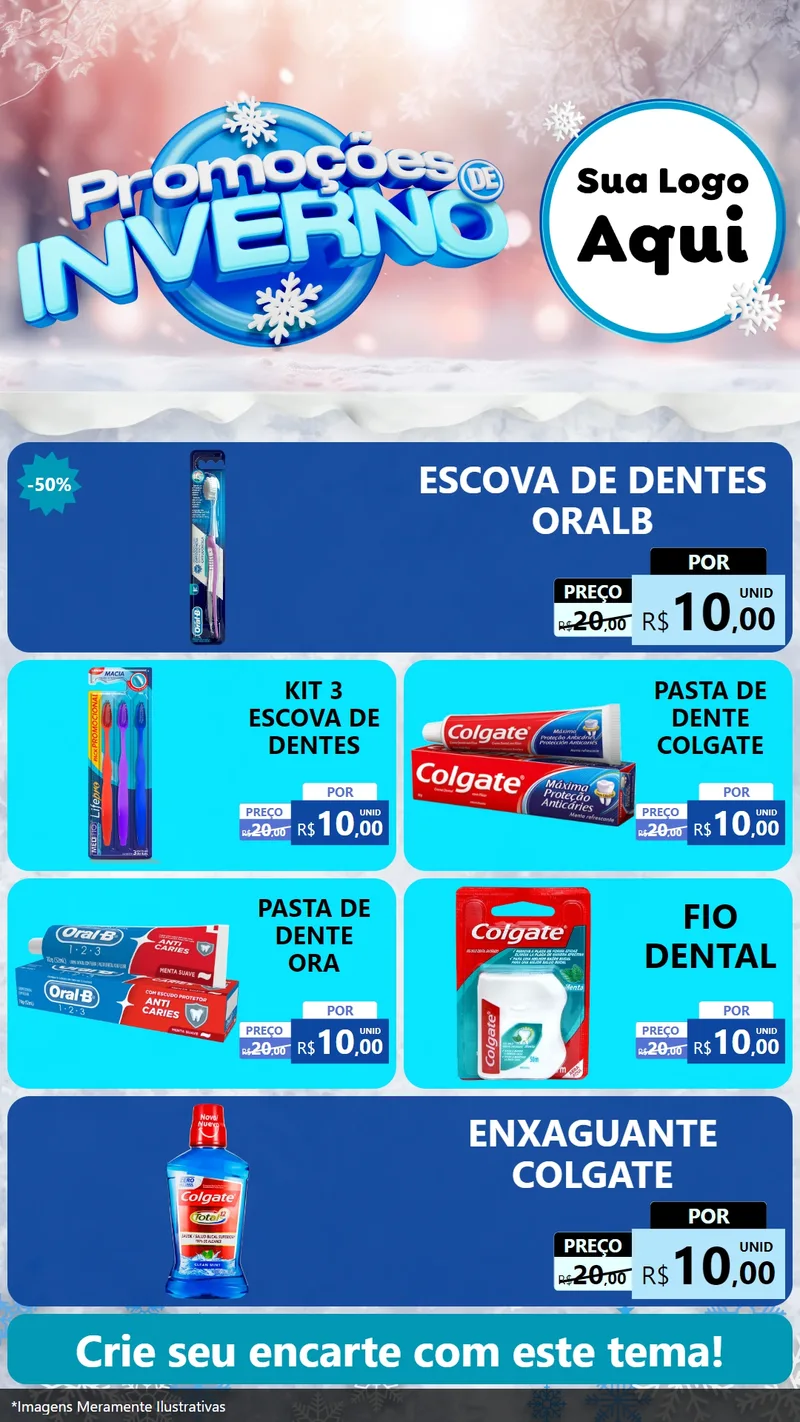 Modelo de TV para TV Vertical com o tema Promoções de Inverno para Higiene Pessoal