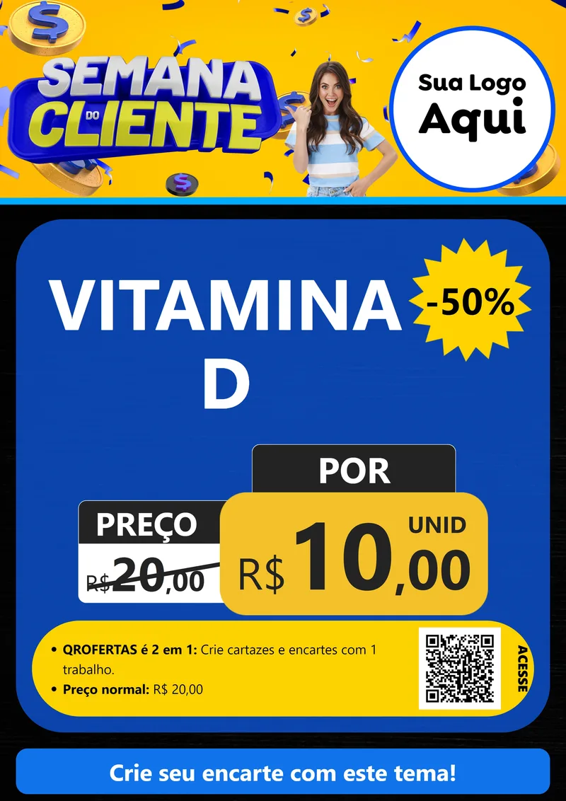 Modelo de Cartaz para Cartaz A4 Vertical com o tema Semana do Cliente para Farmácia