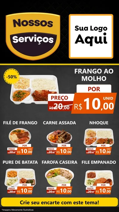 Modelo de Rede Social para Stories com o tema Nossos Serviços para Restaurante