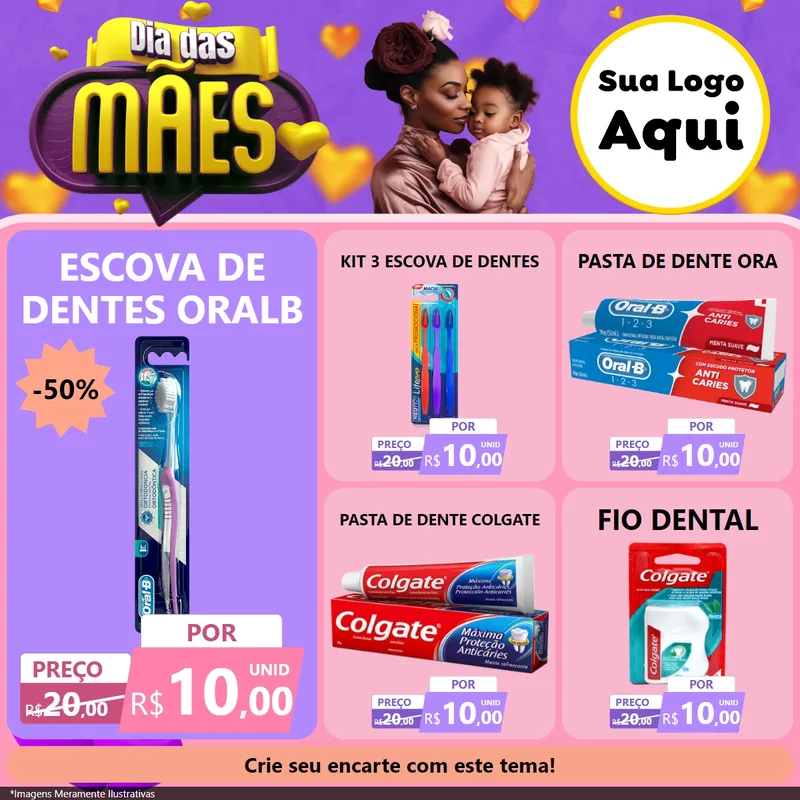 Modelo de Rede Social para Feed Facebook com o tema Dia das Mães para Higiene Pessoal