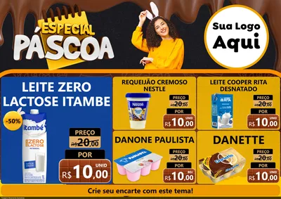 Modelo de Encarte para Encarte A4 Horizontal com o tema Especial Páscoa para Frios e Laticínios