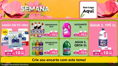 Modelo de TV para TV Horizontal com o tema Semana da Primavera para Produtos de Limpeza