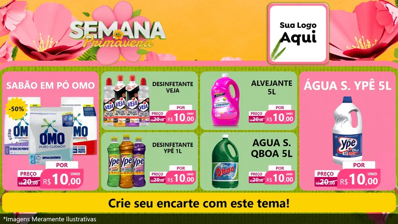 Modelo de TV para TV Horizontal com o tema Semana da Primavera para Produtos de Limpeza
