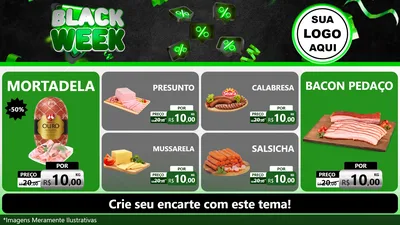 Modelo de TV para TV Horizontal com o tema Black Week para Frios e Laticínios