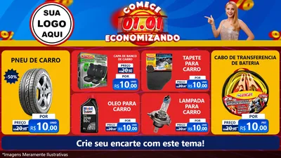 Modelo de TV para TV Horizontal com o tema Comece 1º de Janeiro Economizando para Auto peças