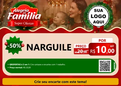 Modelo de Cartaz para Cartaz A4 Horizontal com o tema Alegria Em Família - Super Ofertas para Tabacaria
