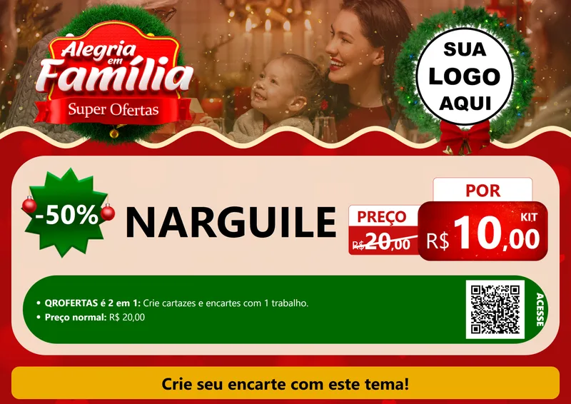 Modelo de Cartaz para Cartaz A4 Horizontal com o tema Alegria Em Família - Super Ofertas para Tabacaria