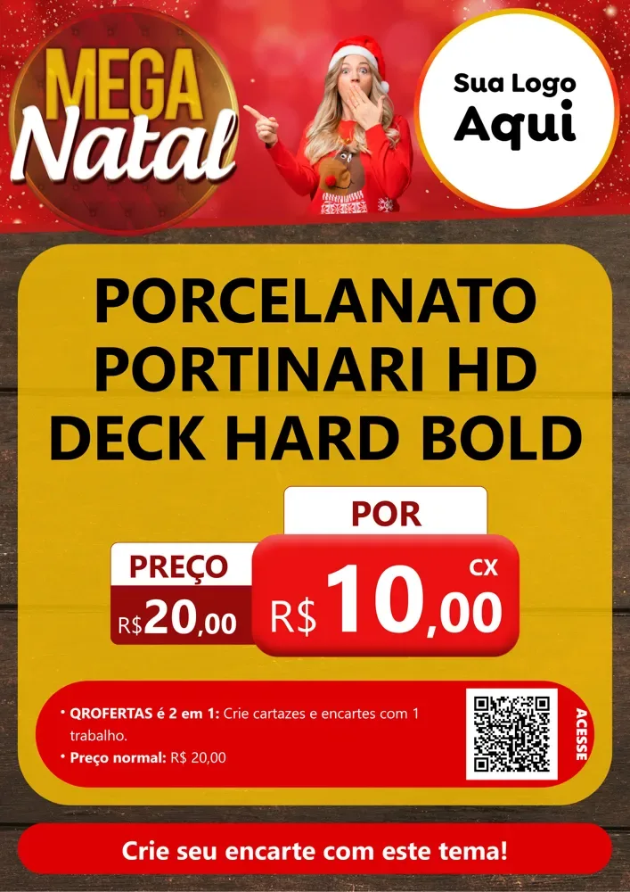 Modelo de Cartaz para Cartaz A4 Vertical com o tema Mega Natal para Pisos e revestimentos