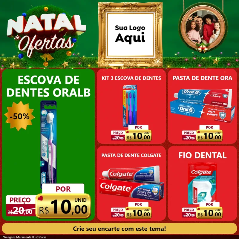 Modelo de Rede Social para Feed Facebook com o tema Natal de Ofertas para Higiene Pessoal