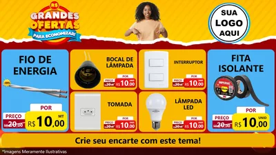 Modelo de TV para TV Horizontal com o tema Grandes Ofertas Para Economizar! para Materiais Elétricos