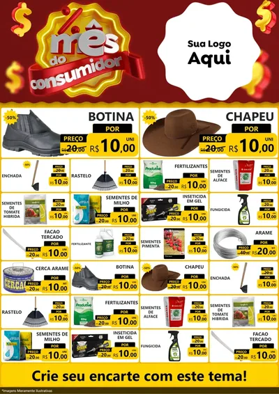 Modelo de Encarte para Encarte A4 Vertical com o tema Mês do consumidor para Agropecuária