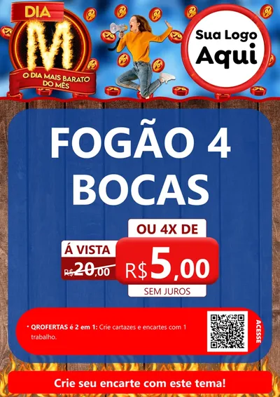 Modelo de Cartaz para Cartaz A4 Vertical com o tema Dia M - O Dia Mais Barato Do Mês para Móveis e Eletro