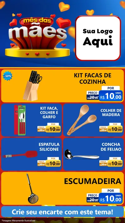 Modelo de TV para TV Vertical com o tema Mês das Mães para Utilidades Domésticas