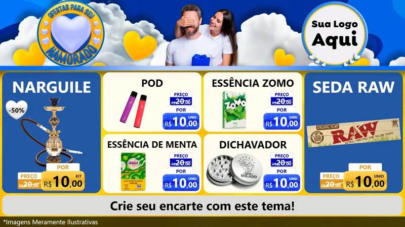 Modelo de TV para TV Horizontal com o tema Ofertas Para Seu Namorado para Tabacaria