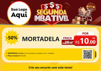 Modelo de Cartaz para Cartaz A4 Horizontal com o tema Segunda Imbatível para Frios e Laticínios