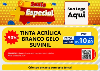 Modelo de Cartaz para Cartaz A4 Horizontal com o tema Sexta Mais Especial para Tintas e Ferramentas