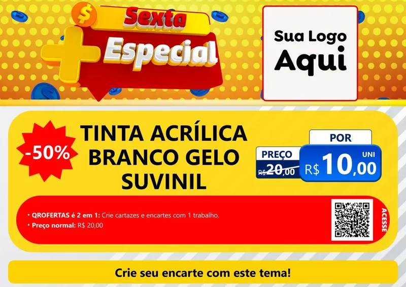 Modelo de Cartaz para Cartaz A4 Horizontal com o tema Sexta Mais Especial para Tintas e Ferramentas