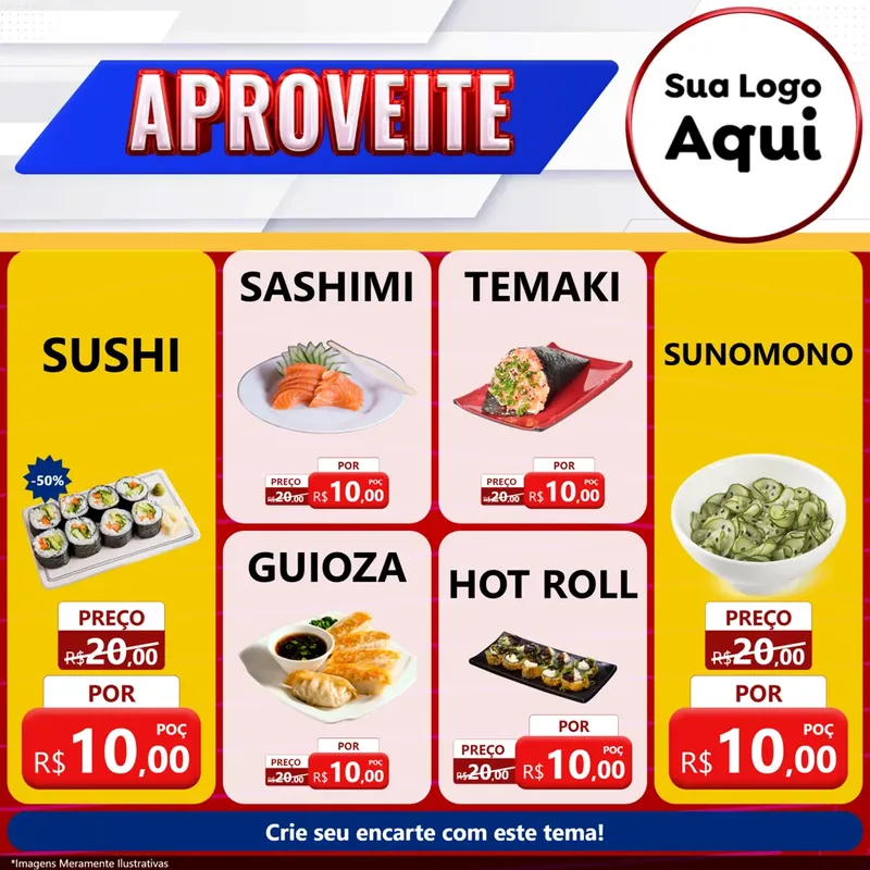 Modelo de Rede Social para Feed Facebook com o tema Aproveite para Comida japonesa