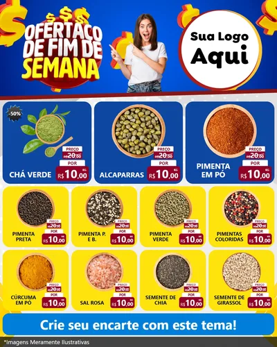 Modelo de Rede Social para Feed Instagram com o tema Ofertaço de Fim de Semana para Produtos Naturais