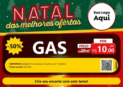 Modelo de Cartaz para Cartaz A4 Horizontal com o tema Natal das Melhores Ofertas para Água e gás