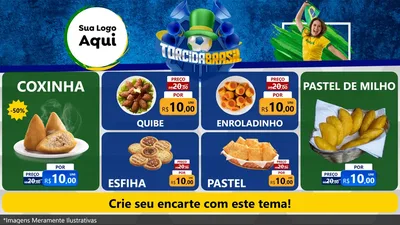 Modelo de TV para TV Horizontal com o tema Torcida Brasil - Copa para Salgadaria