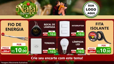 Modelo de TV para TV Horizontal com o tema Natal Especial para Materiais Elétricos