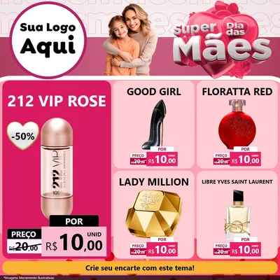 Modelo de Rede Social para Feed Facebook com o tema Super Dia Das Mães para Perfumes