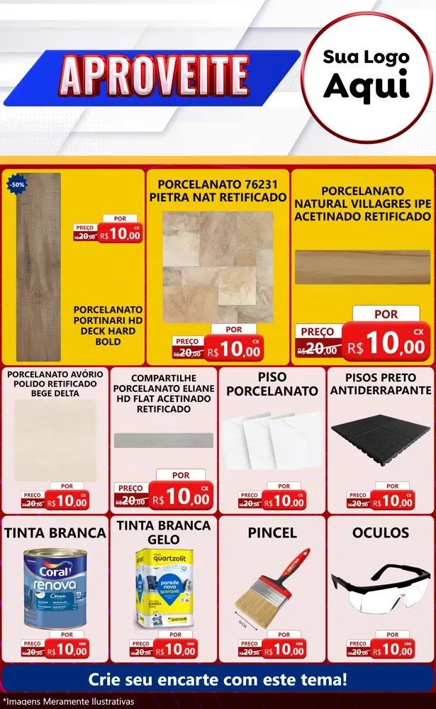 Modelo de Encarte para Encarte Grande com o tema Aproveite para Pisos e revestimentos