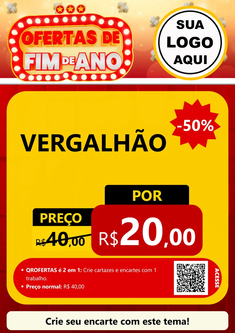 Modelo de Cartaz para Cartaz A4 Vertical com o tema Ofertas de Fim de Ano para Ferragens