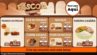 Modelo de TV para TV Horizontal com o tema Páscoa de Ofertas para Restaurante