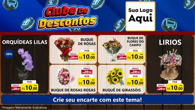 Modelo de TV para TV Horizontal com o tema Clube de Descontos para Floricultura e jardim