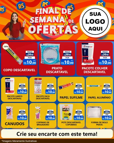 Modelo de Rede Social para Feed Instagram com o tema Final de Semana de Ofertas para Embalagens