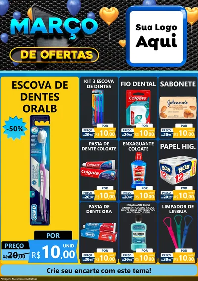 Modelo de Encarte para Encarte A4 Vertical com o tema Março de Ofertas para Higiene Pessoal